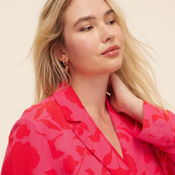 New Kate Spade x Target XXL Classic Rose Blazer Pink/Red Plus Extra Large Jacket - Picture 6 of 11